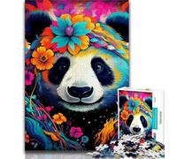 Colorful Animal Panda 1000 Piece Jigsaw Puzzles for Teenagers Gifts,Decompressing Intellectual Educational Toy Secret Santa Gifts (50x75cm)
