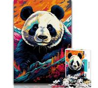 Colorful Animal Panda 1000 Pieces Jigsaw Puzzles for Adults And Teens,Family Game Stress Reliever Difficult Challenge Artists Collection,Fine Art (50x75cm)