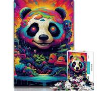 Colorful Animal Panda Jigsaw Puzzles for Teenagers 1000 Piece,Educational Games Wall Decoration Unique Birthday And Xmas Gifts 38x26cm