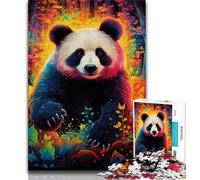 Colorful Animal Panda Jigsaws 1000 Pieces for Adults,Staycation Kill Time Every Piece Is Unique - Challenging Family Fun Game (38x26cm)