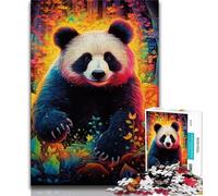 Colorful Animal Panda Jigsaws 1000 Pieces for Teenagers,Help The Brain Exercise Addictive Toys to Cultivate Patience Parent-child Interaction 38x26cm