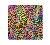 colorful animal print cheetah Magic Sticker Makeup Travel Bag Cloth Travel Organizer Wrap Camera Lens Cloth Wrapper For Toiletries Size 21.7x21.7in