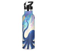 Colorful Animal sea Galaxy Leakproof BPA Free Sports Insulated Water Bottle 20 Oz with Handle Keeps Hot and Cold for Water, Milk, Juice, School, Camp, Sport