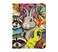 Colorful Animals Collage Leather Passport Holder Cover Wallet Secure Hidden Passport Book Holders for Family Business Trip