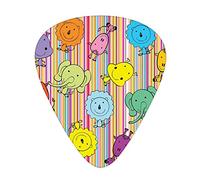 Colorful Animals Guitar Picks 12 Pack Universal ABS Guitar Picks,Colorful Animals with Cute Lovable Designs Elephants Habitats of The Jungle,for Acoustic and Electric Guitar