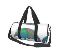 Colorful Animals Travel Duffel Bag for Women Men,Print Polyester Tote Round Luggage Bag with Shoulder Strap
