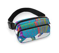 Colorful Animals Waist Bag Fashion Fanny Bag with Adjustable Strap for Outdoor Workout Cycling Unisex, white, 20x13cm, Waist Bag