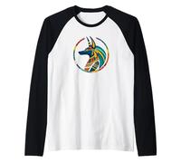Colorful Anpu Anubis - Egyptian Dog God of The Dead Anubis Raglan Baseball Tee