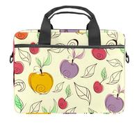 Colorful Apples Pattern Laptop Case Bag Sleeve Portable Crossbody Messenger Briefcase w/Strap Handle, 13 14 inch
