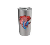 Colorful Aquarium Blue Red Beta Fish Lover Siamese Fighting Stainless Steel Insulated Tumbler