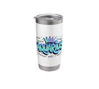 Colorful Aquarius Zodiac Typography Sign Quirky Design Stainless Steel Insulated Tumbler