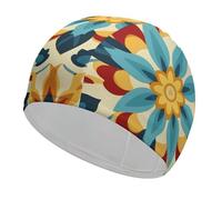 Colorful Arabic Editable File Yellow Swim Cap for Women Men Swimming Hat Bath Waterproof Pool Caps for Long Thick Curly Hair
