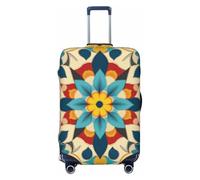 Colorful Arabic Editable File Yellow Travel Luggage Cover Elastic Suitcase Cover Protector Anti-Scratch Luggage Protector Universal Washable Travel Sleeve Baggage Case Fits 18-32 Inch Suitcase, Black