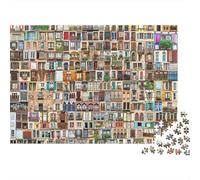 Colorful Architectural Windows 1000 Piece Jigsaw Puzzle Paper for Adults City Building Style Puzzle Game for Family Home Decor Relaxation Gift 38x26cm/1000pcs
