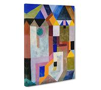 Colorful Architecture By Paul Klee Canvas Print for Living Room Bedroom Home Office Décor, Wall Art Picture Ready to Hang, 30 x 20 Inch (76 x 50 cm)