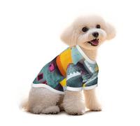 Colorful Architecture Dog T-Shirt Clothes Apparel Puppy Vest Pet and Elastic Tank Top Clothing, Dogs Cats Pullovers Cute Breathable Soft Large