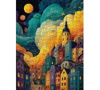 Colorful Architecture Jigsaw Puzzle 4000 Piece, Puzzles for Adults 4000, The Impossible Challenge, Jigsaw Puzzle Games Classic Educational, Wooden Puzzles, for Home Wall Decoration Gift FNKL1-114
