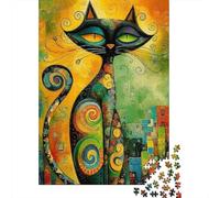 Colorful Art Cat 1000 Piece Jigsaw Puzzle Paper for Adults City Elements Puzzle Game for Family Relaxing Focus Home Decor Gift 70x50cm/1000pcs
