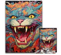 Colorful Art Cat 1000Pc Adults Jigsaw Puzzle cardboard Jigsaw Brain-Challenging DIY Decorative Game, Family Interactive Toy 26X38CM/10.23x14.96inch