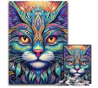 Colorful Art Cat Jigsaw Puzzles for Adults 1000 Piece cardboard Jigsaw Puzzles Challenging Brain Teaser for Teenagers, Family Game Night Fun 26X38CM/10.23x14.96inch