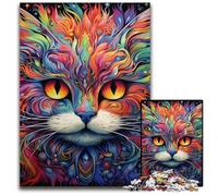 Colorful Art Cat Puzzles 1000 Pieces for Adults Jigsaw Puzzles for Adults Brain Challenge Gift, Educational Activity for Teenagers 50x75CM/19.68x29.52inch