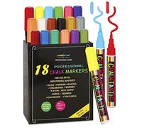 Colorful Art Co. Chalktastic Liquid Chalk Pens - Set of 18 Neon, Washable Chalkboard Pens for School Blackboard, Menu Board, Mirror, Ceramics & Car Window Glass