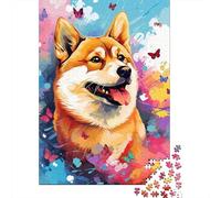 Colorful Art Corgi Jigsaw Puzzles for Adults 500 Piece Family Gathering Puzzle DIY 500 Piece Puzzle Game 500pcs (52x38cm)