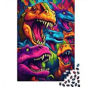 Colorful Art Dinosaur Puzzle for Adults And Teenagers 1000 Pieces Paper Puzzles for Teenagers Gifts Brain Teaser Game 1000pcs (38x26cm)