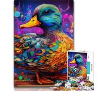 Colorful Art Ducks 1000 Pieces Jigsaw Puzzle for Adults& Teens,Challenging Game And Family Play for Is Ideal As A Gift for The Whole Family (50x75cm)