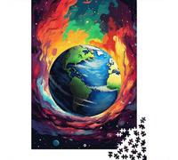 Colorful Art Earth Puzzle Premium 100% Recycled Board Paper Rectangular Jigsaw Puzzle for Boy Or Girl 1000pcs (38x26cm)
