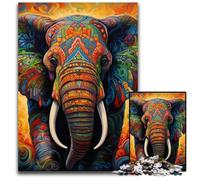 Colorful Art Elephant 1000 Piece Jigsaw Jigsaw Puzzles Challenging Brain Teaser, Family Activity, Home Decor, 50x75CM/19.68x29.52inch
