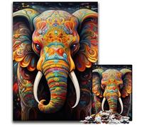 Colorful Art Elephant 1000 Pieces Puzzle Gifts Impossible Jigsaw Puzzles for Adults Challenging Brain Teaser for Teenagers, Family Fun Interactive Game 50x75CM/19.68x29.52inch