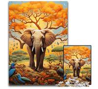 Colorful Art Elephant Jigsaw Puzzles 1000 Pieces for Adults Jigsaw Puzzles Perfect for Family Gatherings, Birthdays, Holidays 50x75CM/19.68x29.52inch