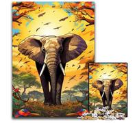 Colorful Art Elephant Jigsaw Puzzles 1000 Pieces for Adults Jigsaw Puzzles Perfect for Family Gatherings, Birthdays, Holidays 50x75CM/19.68x29.52inch