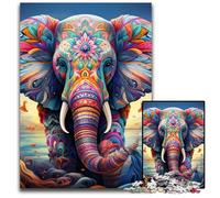 Colorful Art Elephant Jigsaw Puzzles for Adults, 1000 Piece cardboard Jigsaw Puzzles for Adults Challenging Brain Teaser for Teenagers, Family Game Night Fun 26X38CM/10.23x14.96inch