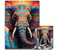 Colorful Art Elephant Jigsaw Puzzles for Adults 1000 Piece Jigsaw Puzzles for Adults for Family And Friends, Suitable for Ages 14+ 50x75CM/19.68x29.52inch
