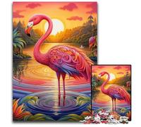 Colorful Art Flamingo 1000 Pieces Puzzle Gifts Impossible Jigsaw Puzzles for Adults Challenging Brain Teaser for Teenagers, Family Fun Interactive Game 50x75CM/19.68x29.52inch