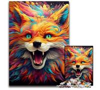 Colorful Art Fox 1000 Piece Jigsaw Jigsaw Puzzles Challenging Brain Teaser, Family Activity, Home Decor, 50x75CM/19.68x29.52inch