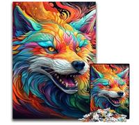 Colorful Art Fox 1000 Pieces Puzzle Gifts Impossible Jigsaw Puzzles for Adults Challenging Brain Teaser for Teenagers, Family Fun Interactive Game 50x75CM/19.68x29.52inch