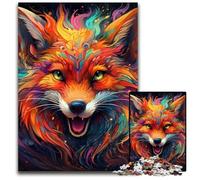 Colorful Art Fox 1000 Pieces Puzzles for Adults cardboard Jigsaw Puzzles for Home Decor, Brain Training 26X38CM/10.23x14.96inch