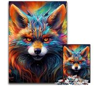 Colorful Art Fox Jigsaw Puzzles 1000 Pieces for Adults Jigsaw Puzzles Perfect for Family Gatherings, Birthdays, Holidays 50x75CM/19.68x29.52inch