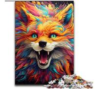 Colorful Art Fox Jigsaw Puzzles for Adults, 1000 Piece Impossible Jigsaw Puzzles for Adults DIY Art Decor, 26x38cm