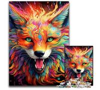 Colorful Art Fox Jigsaw Puzzles for Adults, 1000 Piece Wooden Jigsaw Puzzles for Adults Challenging Brain Teaser for Teenagers, Family Game Night Fun 50x75CM/19.68x29.52inch