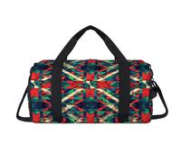 Colorful Art Geometry Sport Duffel Bag with Shoes Compartment Overnight Weekender Bags Travel Gym Luggage Organizer for Women Men Kids Girls Boys