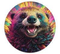 Colorful Art Honey Badger Impossible Jigsaw Puzzles for Adults 1000 Piece Jigsaw Puzzles for Adults Brain Teaser & Home Decor,Perfect 67.5x67.5cm