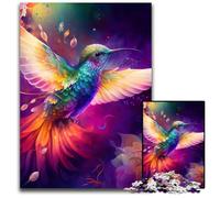 Colorful Art Hummingbird Adult Jigsaw Puzzles 1000 Pieces Puzzles for Adults Ideal for Lover, Perfect Christmas, New Year, Valentine's Gift 26X38CM/10.23x14.96inch