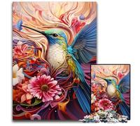 Colorful Art Hummingbird Jigsaw Puzzles 1000 Pieces for Adults Wooden Jigsaw Puzzles for Home Decor & Holiday Fun 50x75CM/19.68x29.52inch