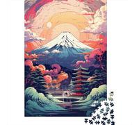 Colorful Art Japan Mount Fuji Puzzle Relax Challenge Toy Premium Cardboard Jigsaw Puzzle for Adult Children 1000pcs (38x26cm)