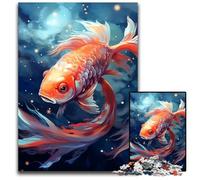Colorful Art Koi JigsawPuzzle 1000 Pieces for Adults Impossible Jigsaw Puzzles for Adults Family Activity, Brain Teaser, Home Decor, 26X38CM/10.23x14.96inch