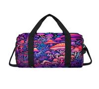 Colorful Art Magic Forest Mushroom Sport Duffel Bag with Shoes Compartment Overnight Weekender Bags Travel Gym Luggage Organizer for Women Men Kids Girls Boys